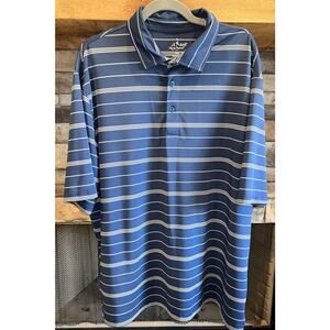 mens NAT NAST luxury originals blue striped short sleeve polo shirt sz XL *A8